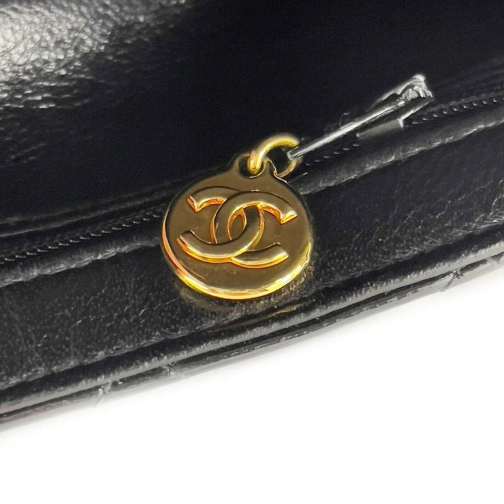 CHANEL - VTG 1996 Medium Black Top Handle Kelly Medium Flap Bag - Patent Leather - Picture 11 of 12